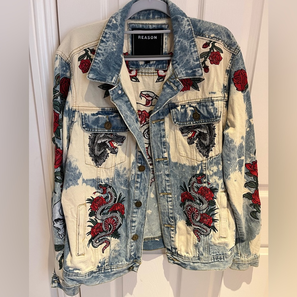 Reason Mens Stitch Jean Jacket